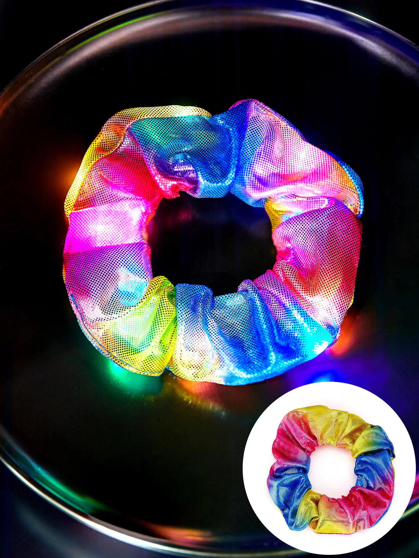 Led Luminous Scrunchie Hair Tie with Multicolor Lights — feature 24