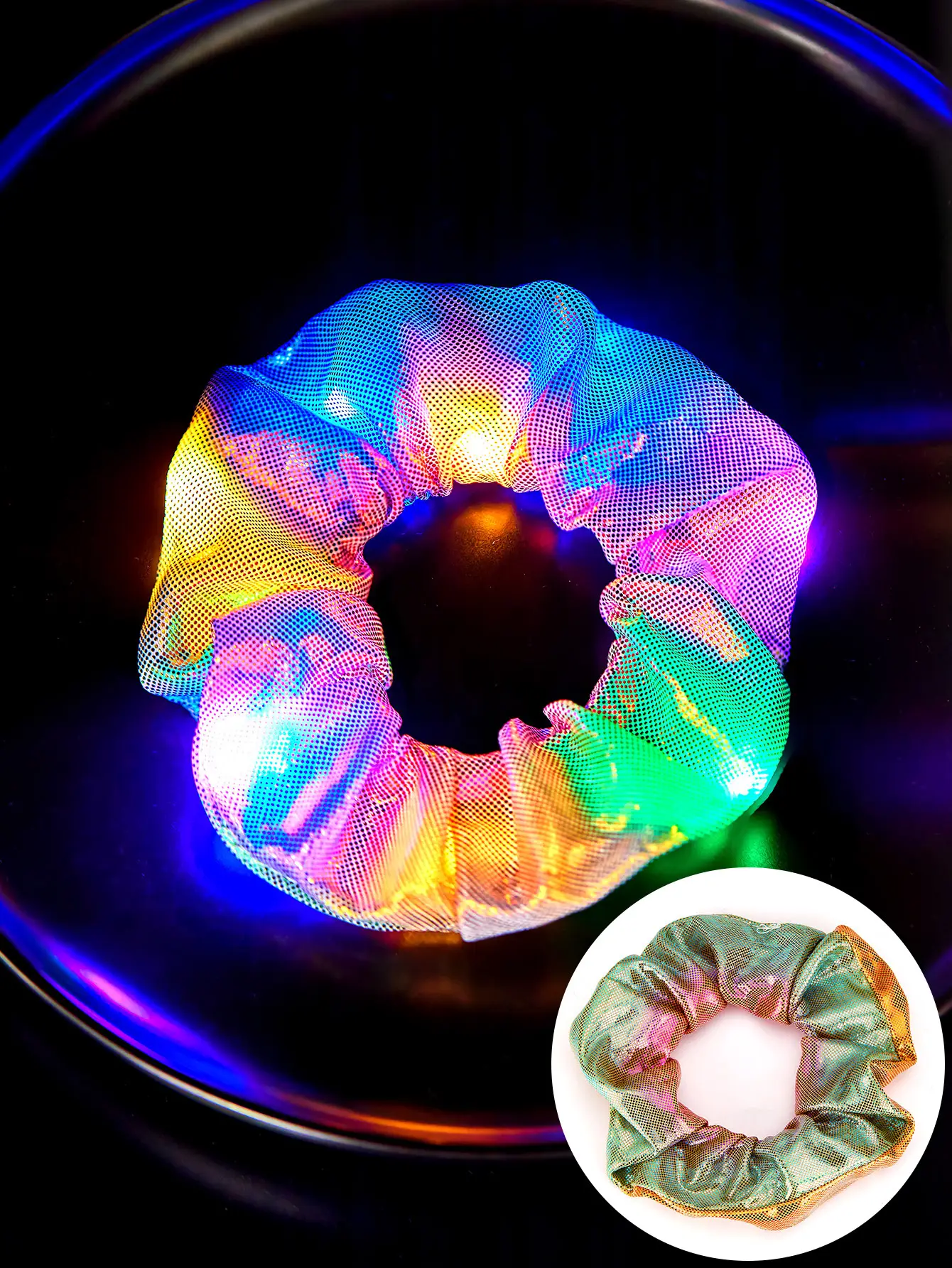 Led Luminous Scrunchie Hair Tie with Multicolor Lights — feature 28