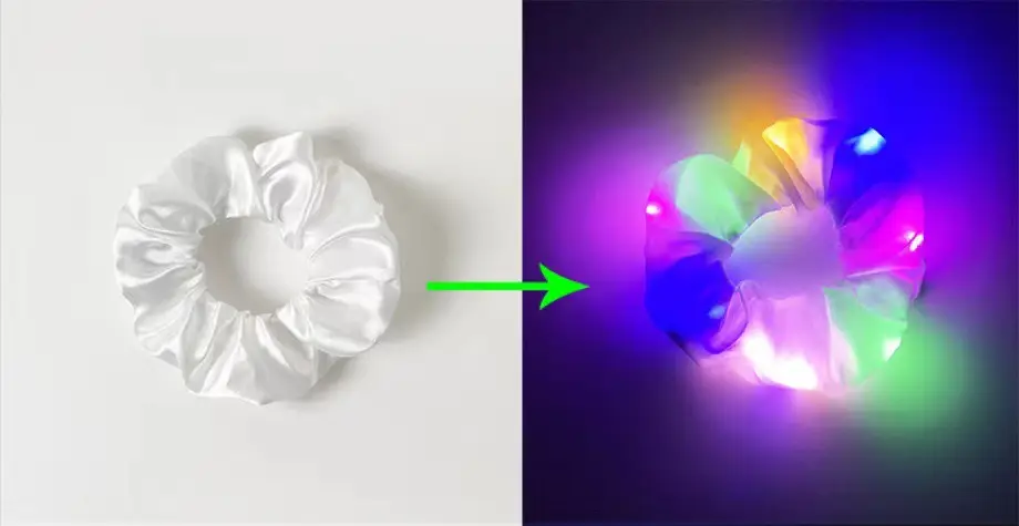Led Luminous Scrunchie Hair Tie with Multicolor Lights — feature 7