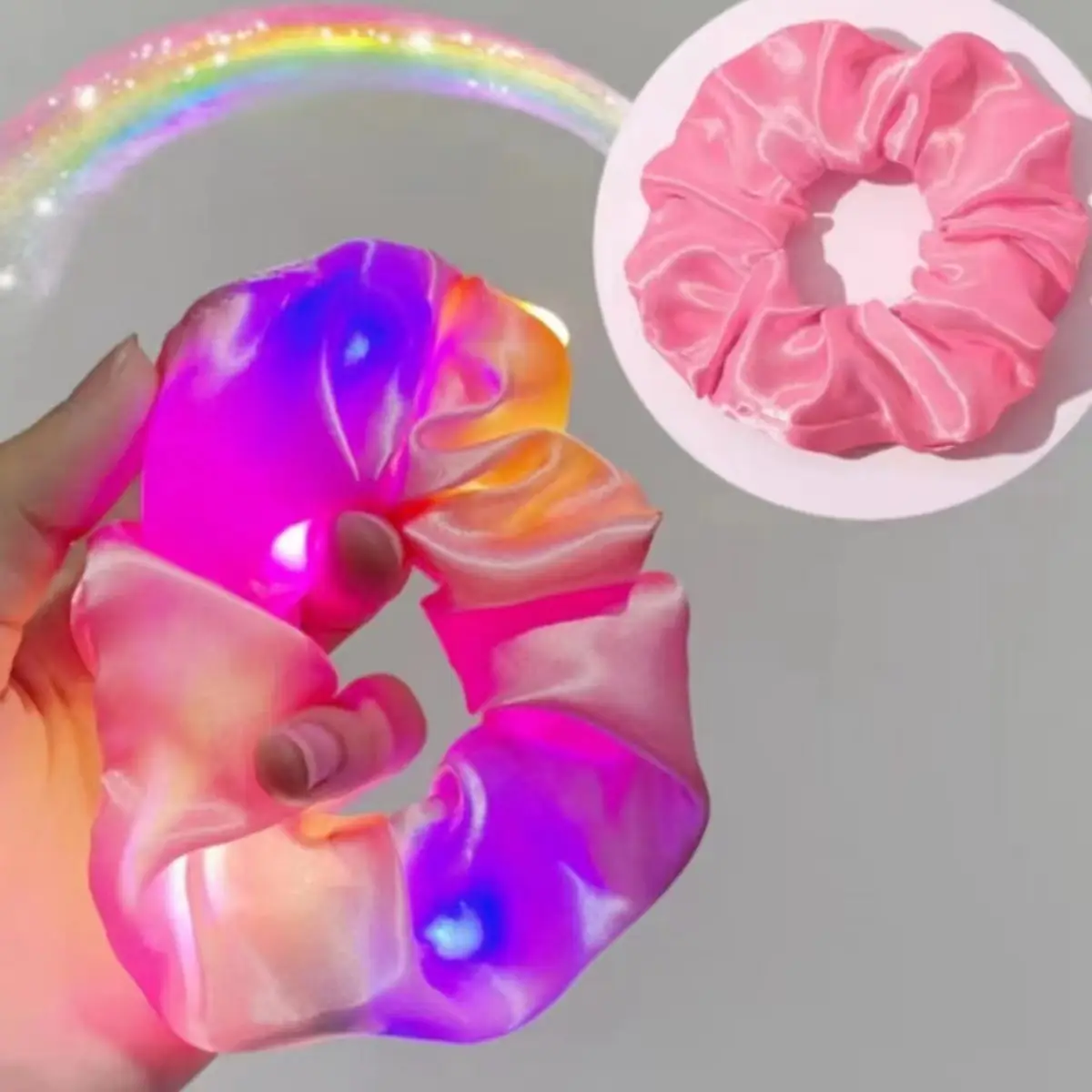 Led Luminous Scrunchie Hair Tie with Multicolor Lights — feature 11