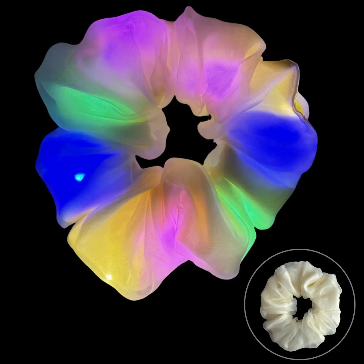 Led Luminous Scrunchie Hair Tie with Multicolor Lights - Image 30