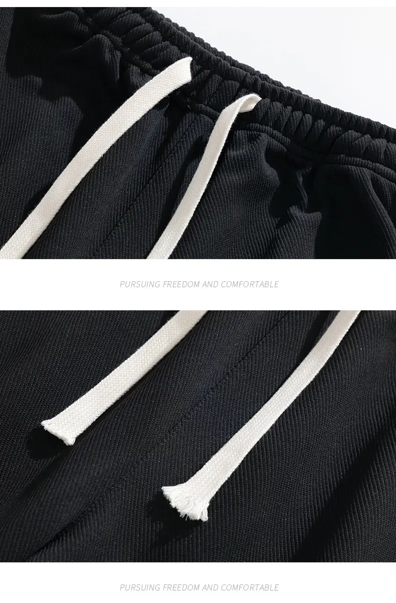 Men Straight Leg Sweatpants Grey Stripe Loose Fit — feature 28