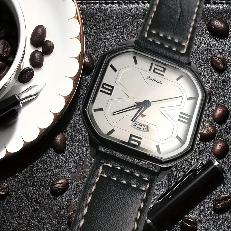 Retro Square Watch Men's Quartz Large Dial Mechanical