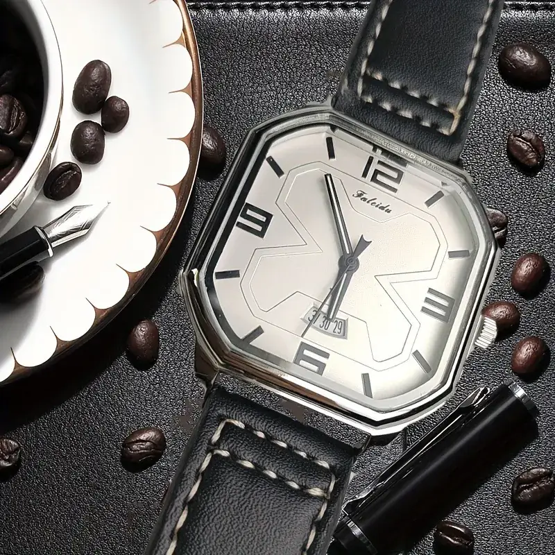 Retro Square Watch Men's Quartz Large Dial Mechanical