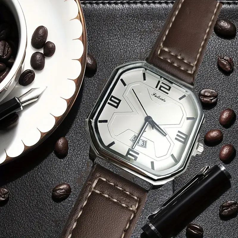 Retro Square Watch Men's Quartz Large Dial Mechanical