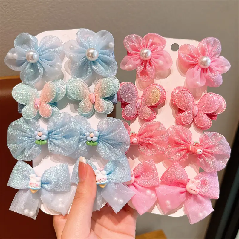 Children's Bow Hairpins Princess Super Fairy Yarn Flower Bang Clip - Image 5