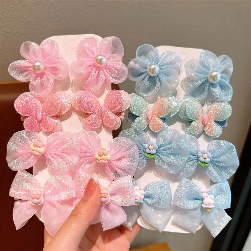 Children's Bow Hairpins Princess Super Fairy Yarn Flower Bang Clip - Image 6