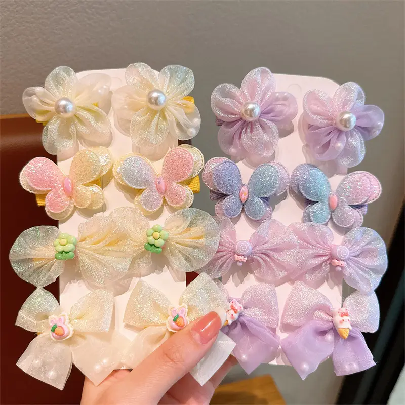 Children's Bow Hairpins Princess Super Fairy Yarn Flower Bang Clip - Image 7