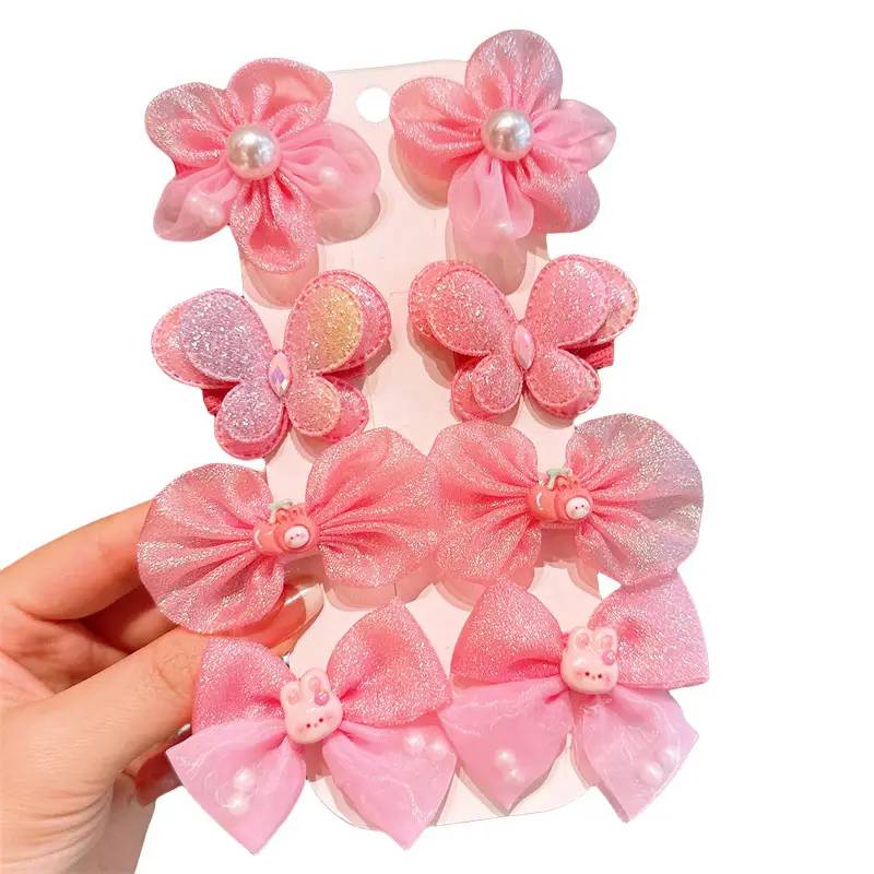 Children's Bow Hairpins Princess Super Fairy Yarn Flower Bang Clip - Image 8