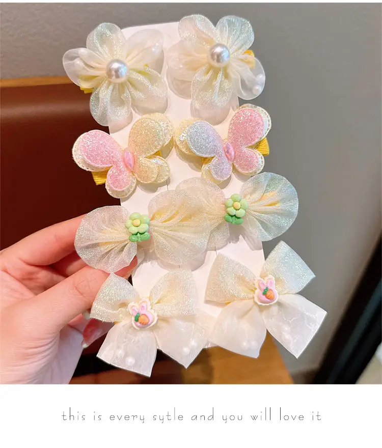 Children's Bow Hairpins Princess Super Fairy Yarn Flower Bang Clip — feature 8
