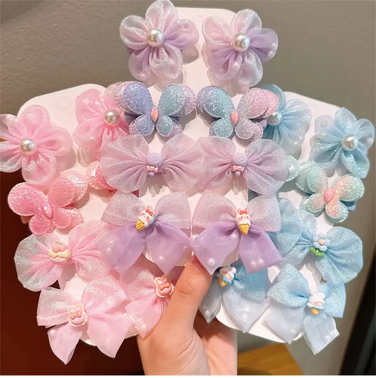 Children's Bow Hairpins Princess Super Fairy Yarn Flower Bang Clip — feature 9