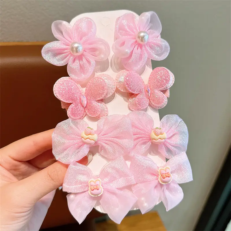 Children's Bow Hairpins Princess Super Fairy Yarn Flower Bang Clip - Image 2