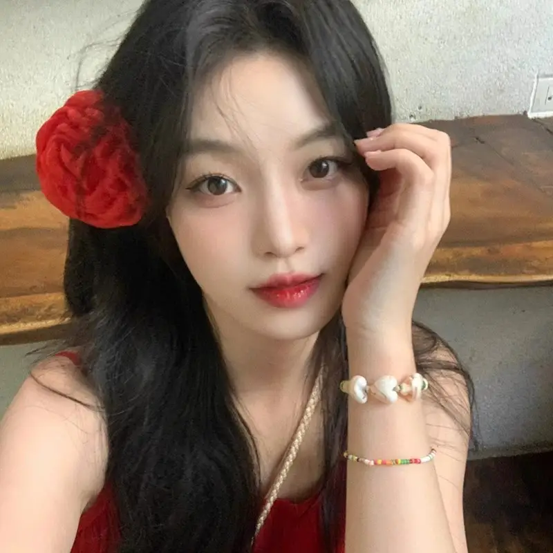 Red Rose Hair Clip Back for Girls & Women - Image 10