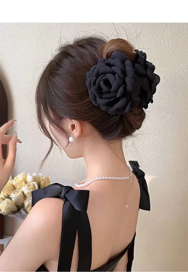 Red Rose Hair Clip Back for Girls & Women — feature 2