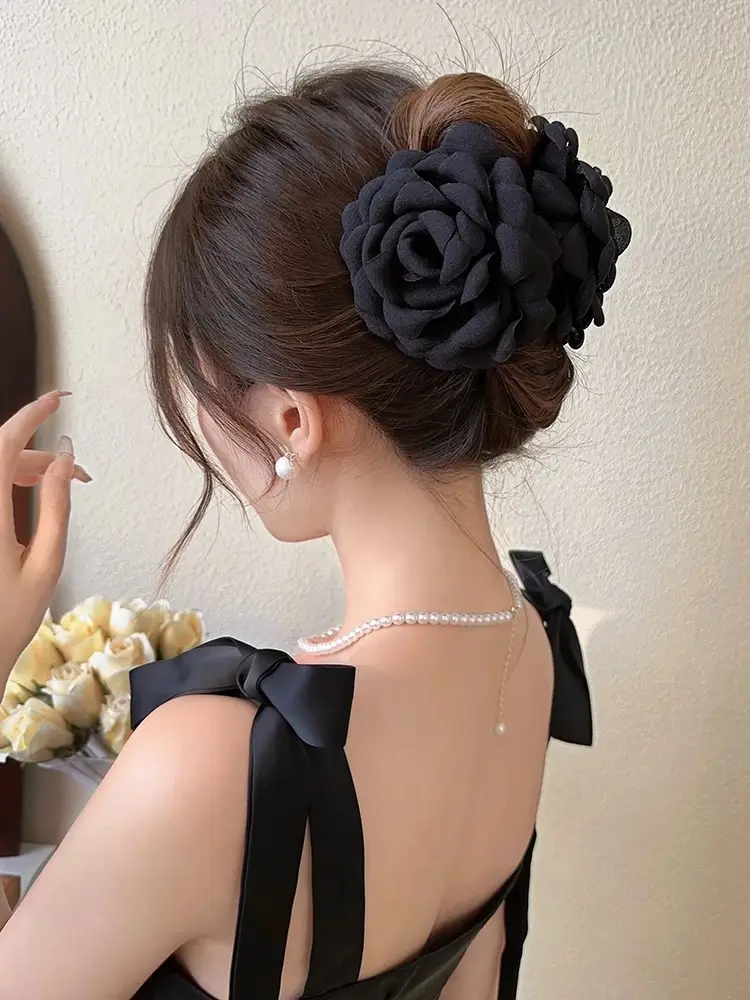Red Rose Hair Clip Back for Girls & Women — feature 4