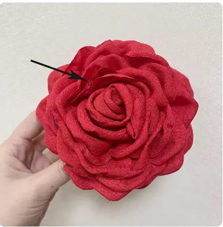 Red Rose Hair Clip Back for Girls & Women - Image 2