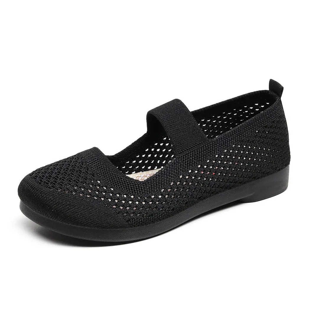 Spring and Summer New Breathable Mesh Shoes Old Beijing Cloth Shoes Women's Soft Sole Comfortable Mother Shoes Hollow Flat Casual Shoes - Image 8