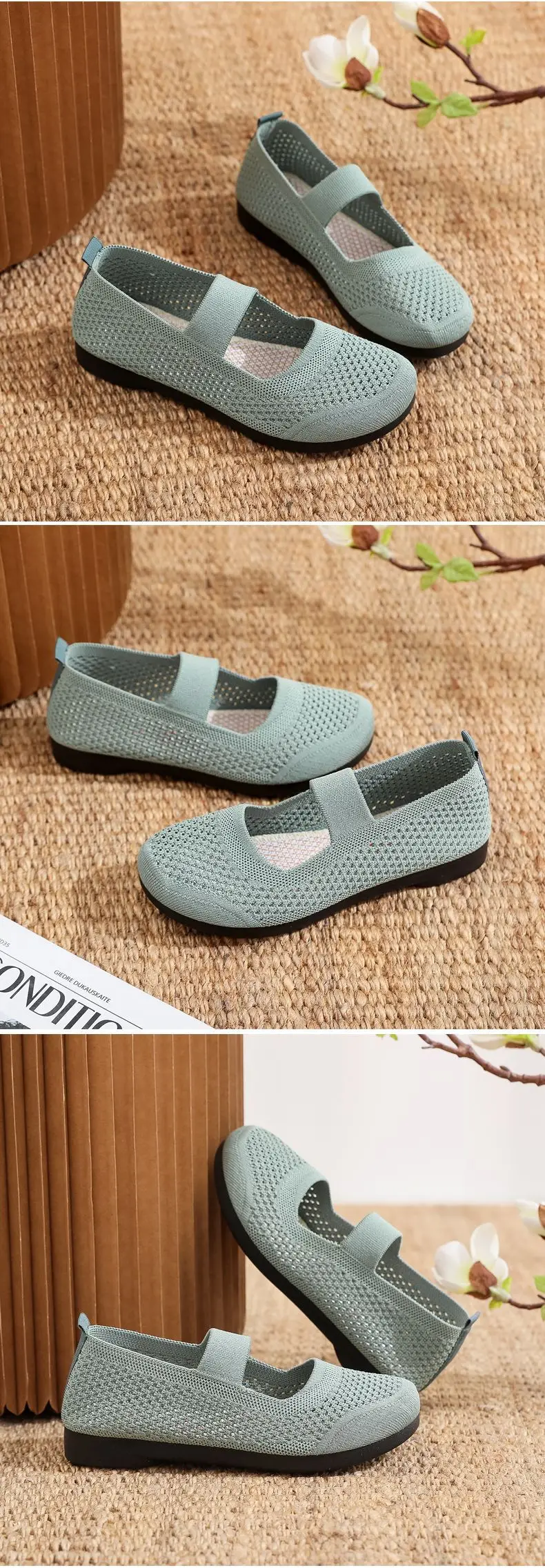 Spring and Summer New Breathable Mesh Shoes Old Beijing Cloth Shoes Women's Soft Sole Comfortable Mother Shoes Hollow Flat Casual Shoes — feature 9