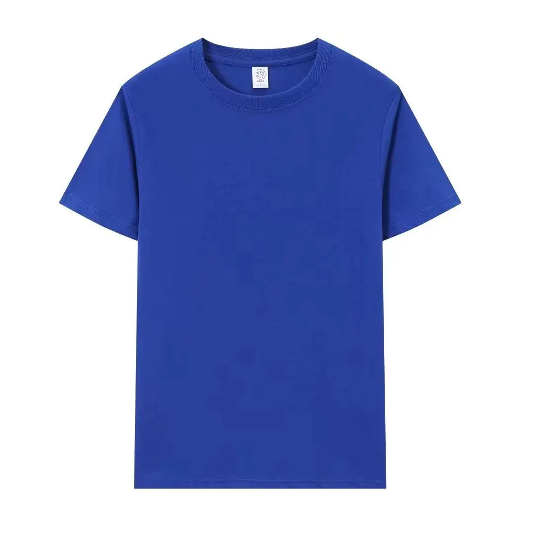 Men Cotton Blue T-Shirt Short Sleeve Summer - Image 15