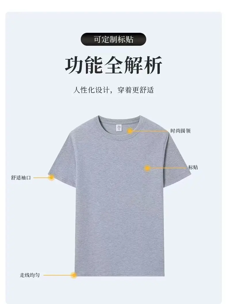 Men Cotton Blue T-Shirt Short Sleeve Summer — feature 3