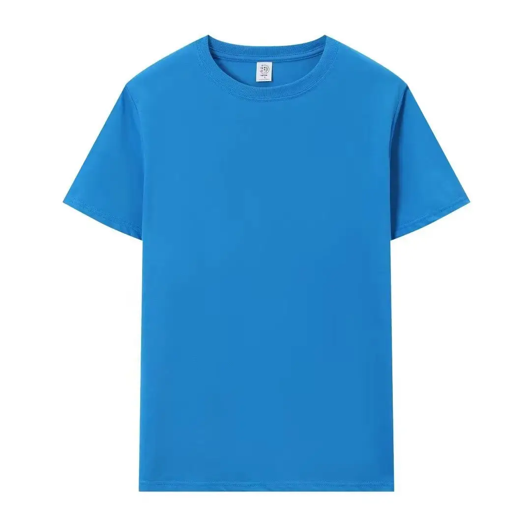 Men Cotton Blue T-Shirt Short Sleeve Summer - Image 10