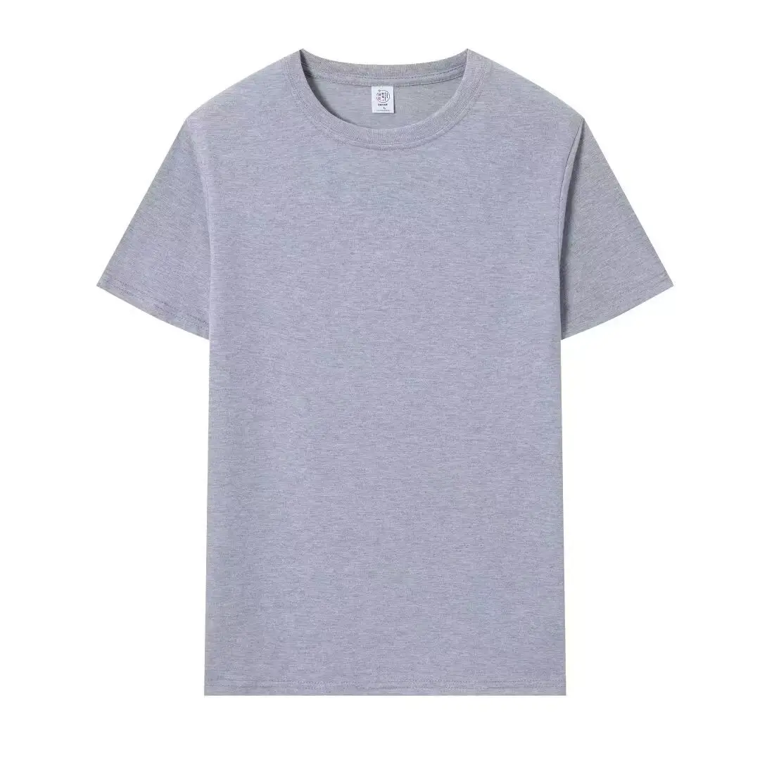 Men Cotton Blue T-Shirt Short Sleeve Summer - Image 2