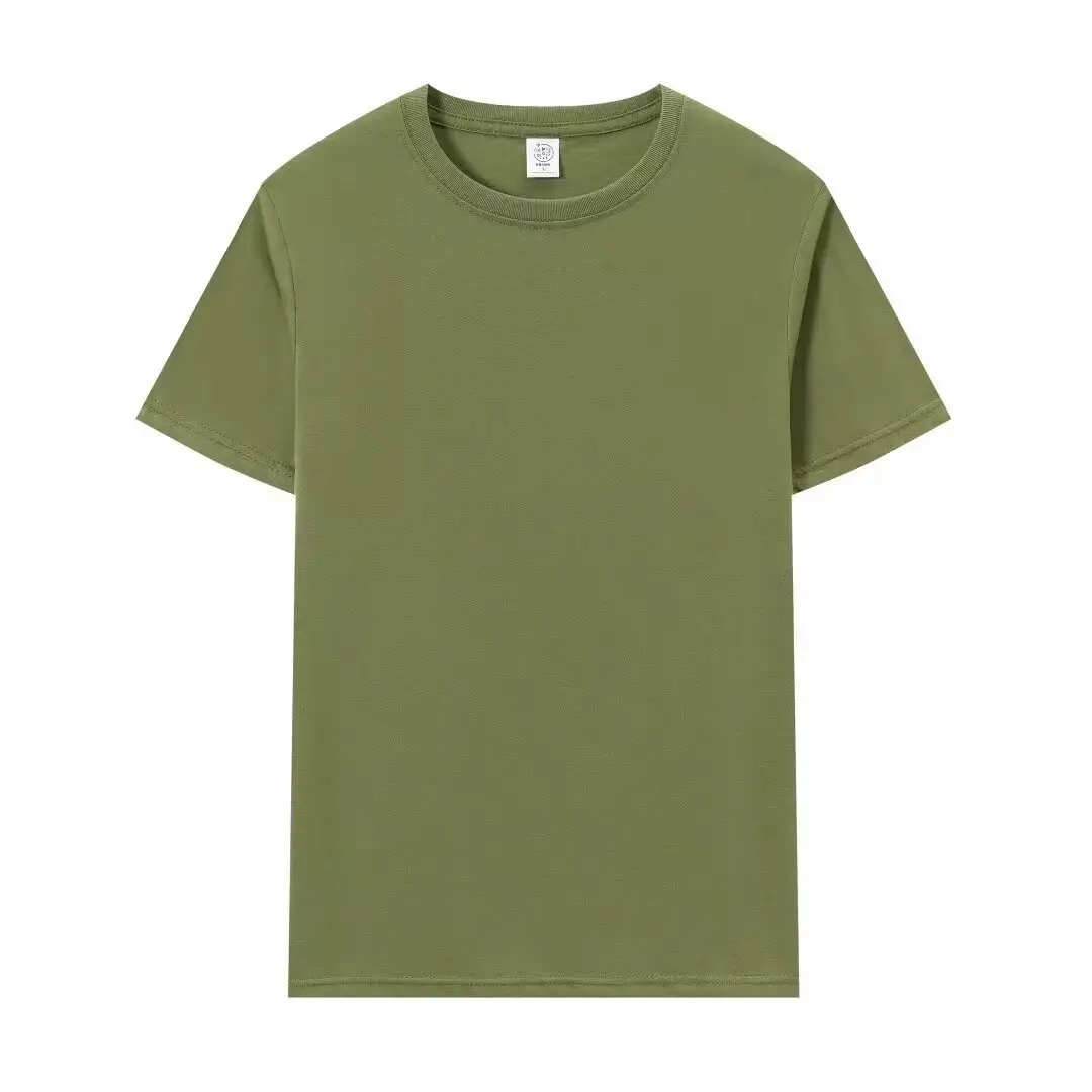 Men Cotton Blue T-Shirt Short Sleeve Summer - Image 7