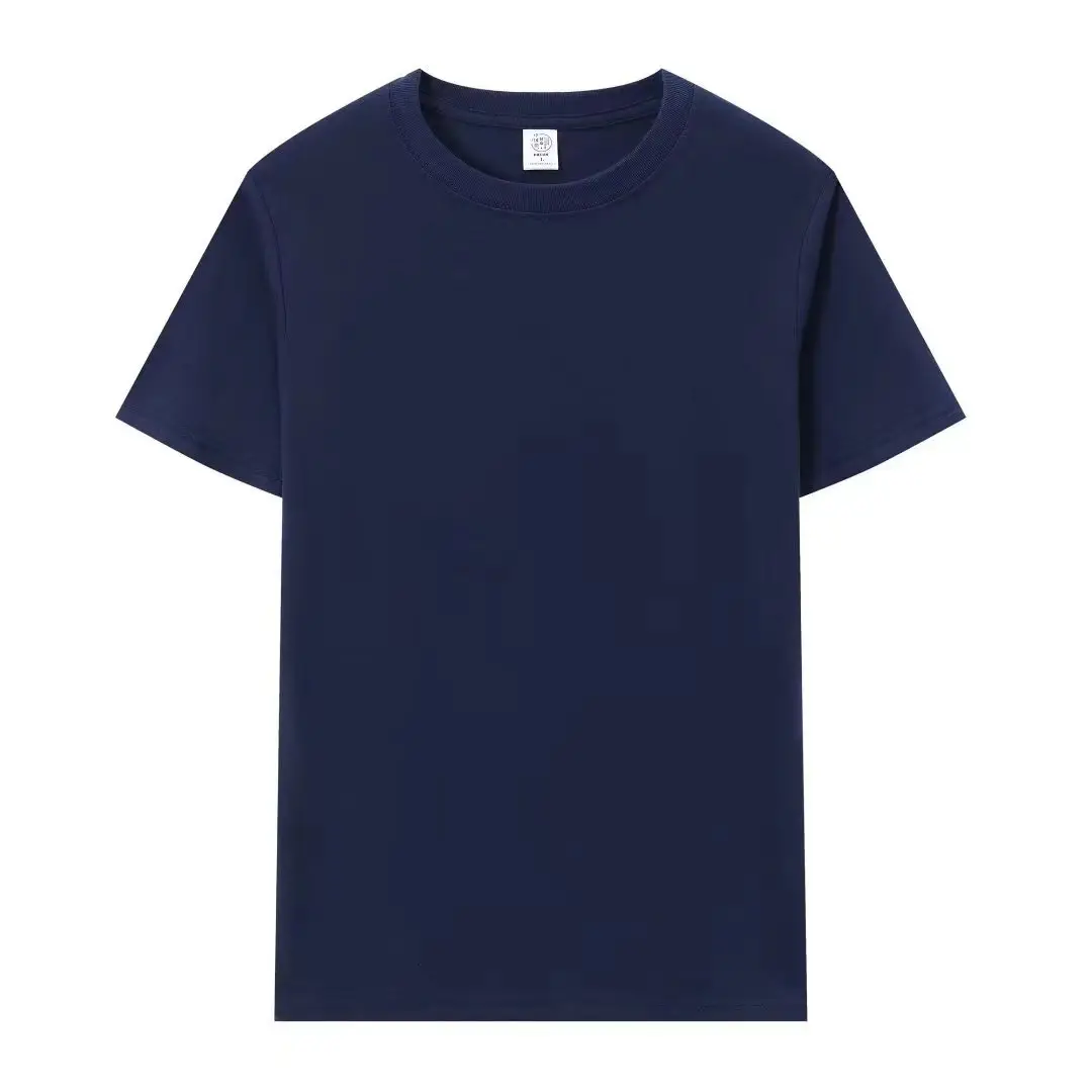 Men Cotton Blue T-Shirt Short Sleeve Summer - Image 9