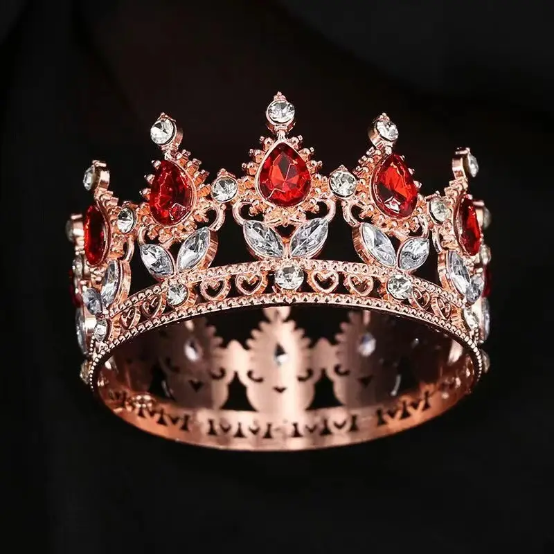 Golden Cross Border Crown Crown for Wedding Party Decoration - Image 7