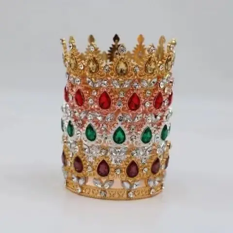 Golden Cross Border Crown Crown for Wedding Party Decoration — feature 1