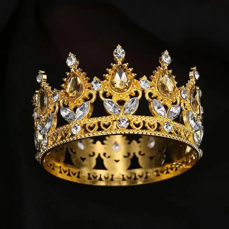 Golden Cross Border Crown Crown for Wedding Party Decoration — feature 6