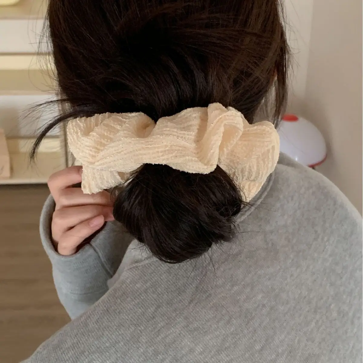 Simple Pleated Hair Ring Ponytail Headdress Solid Color - Image 7