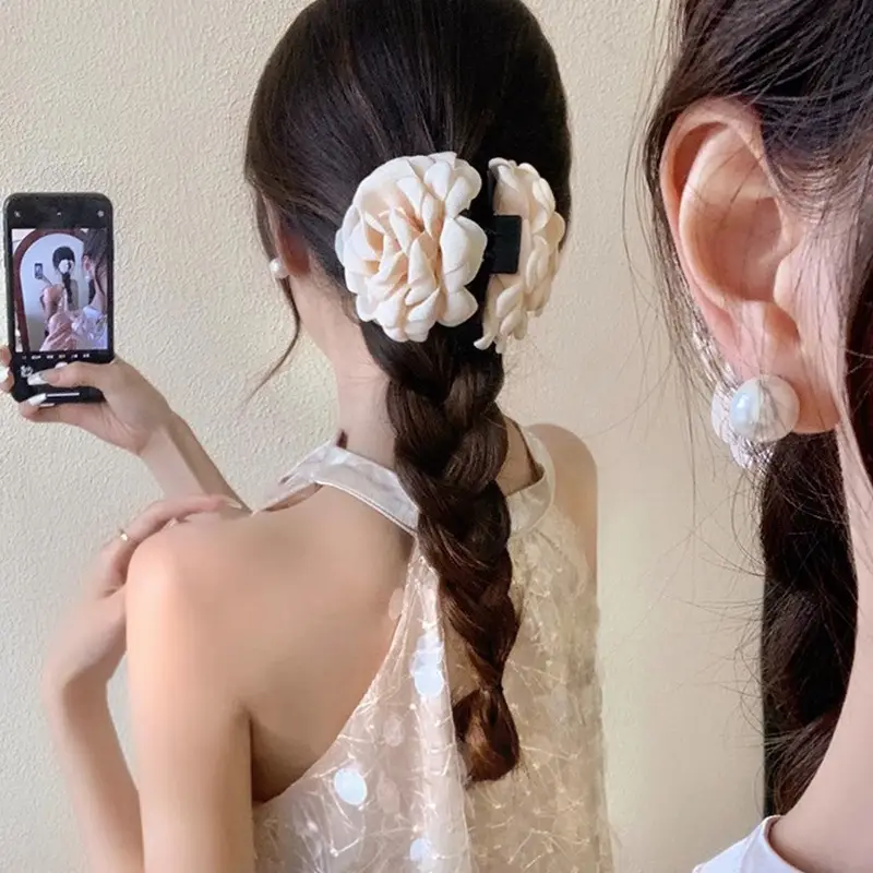 Pink Rose Hair Clip for Girls & Women