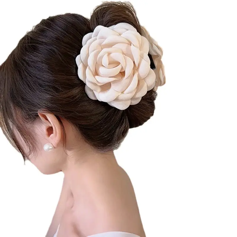 Pink Rose Hair Clip for Girls & Women