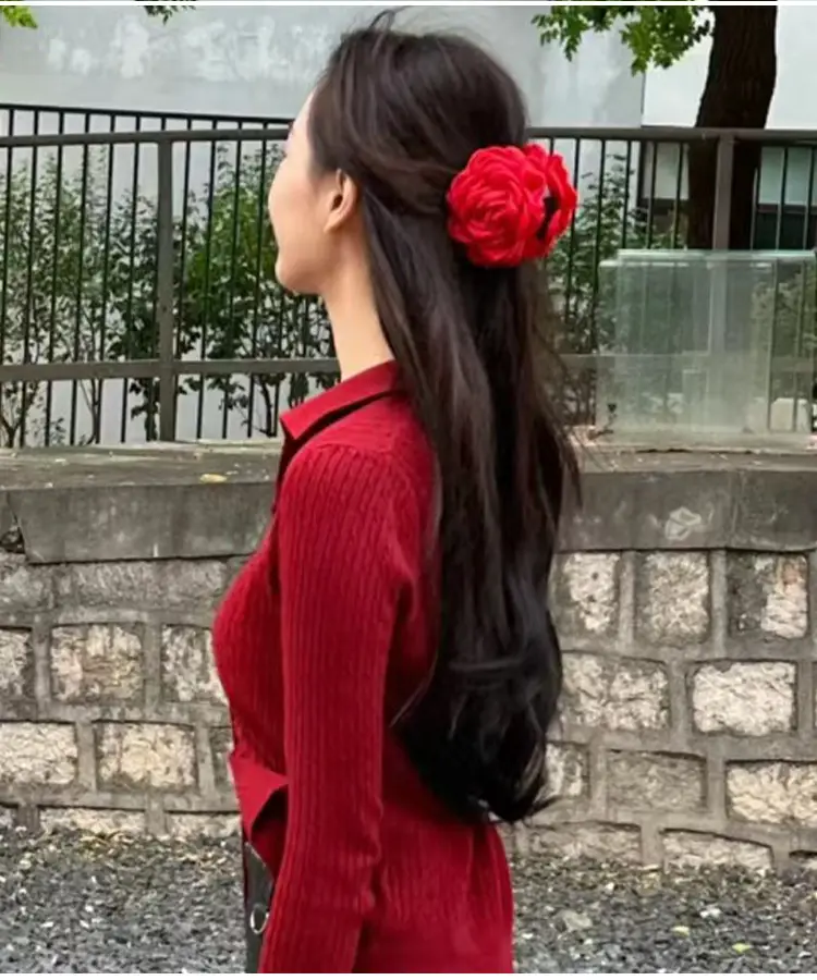 Pink Rose Hair Clip for Girls & Women — feature 10