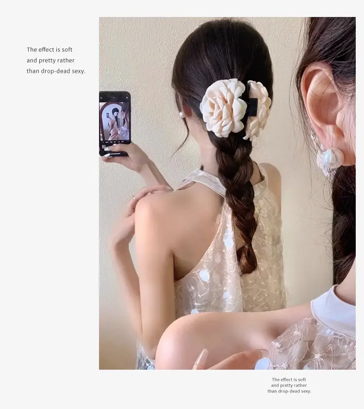 Pink Rose Hair Clip for Girls & Women — feature 3