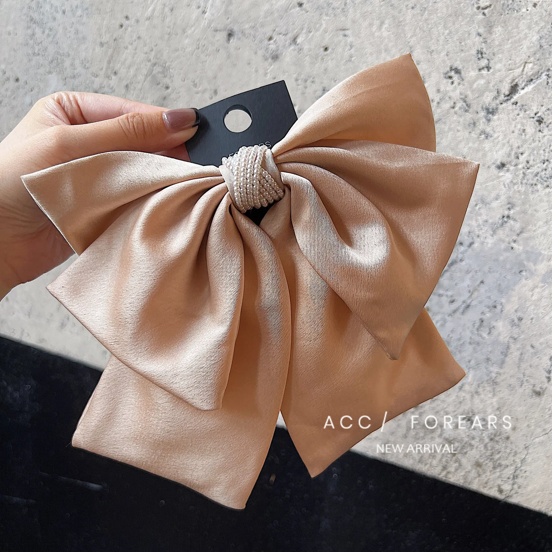 Black Korean Style Face Hairpin with Bow Clip — feature 6