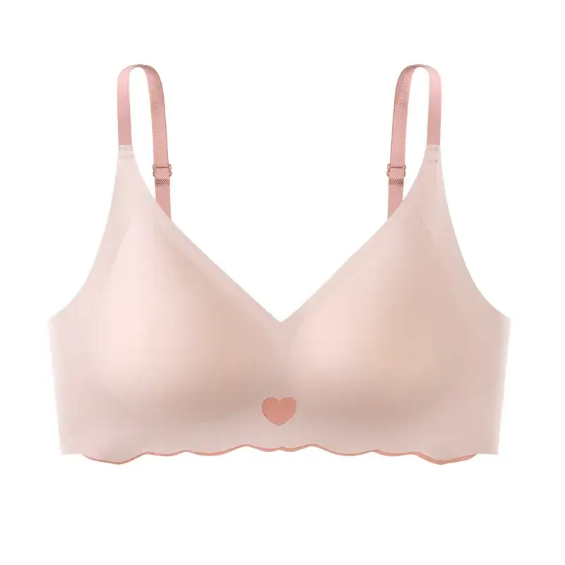 Traceless Ice Silk Women's Bra with Heart Design - Image 9
