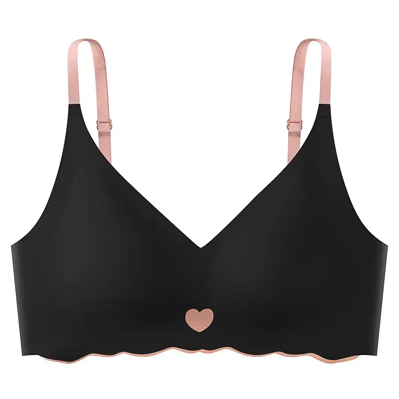 Traceless Ice Silk Women's Bra with Heart Design - Image 4