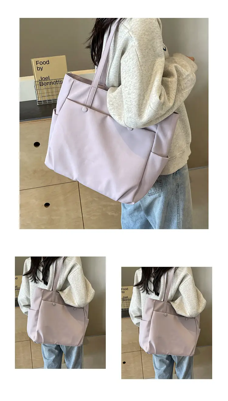 Black Nylon Shoulder Bag for Women Urban Travel — feature 12