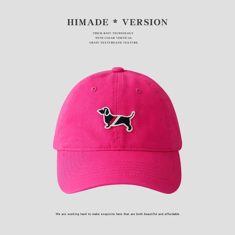 Himade Pink Dachshund Cap Men Women Soft Cotton - Image 4