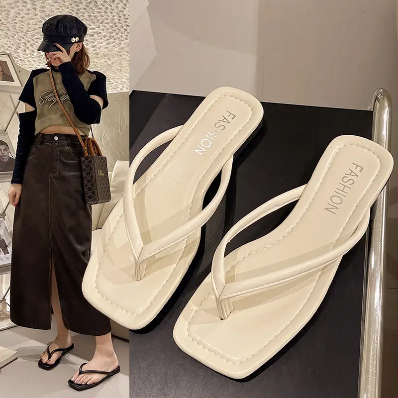 Internet Celebrity Flip-Flop Boots Women's Summer Outwear Fashion 2024 New Arrival Flip-Flop Sandals Flat Beach Shoes — feature 1