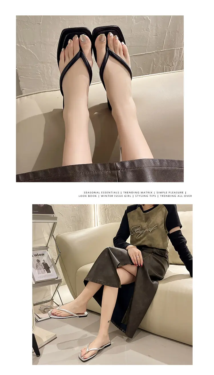 Internet Celebrity Flip-Flop Boots Women's Summer Outwear Fashion 2024 New Arrival Flip-Flop Sandals Flat Beach Shoes — feature 5