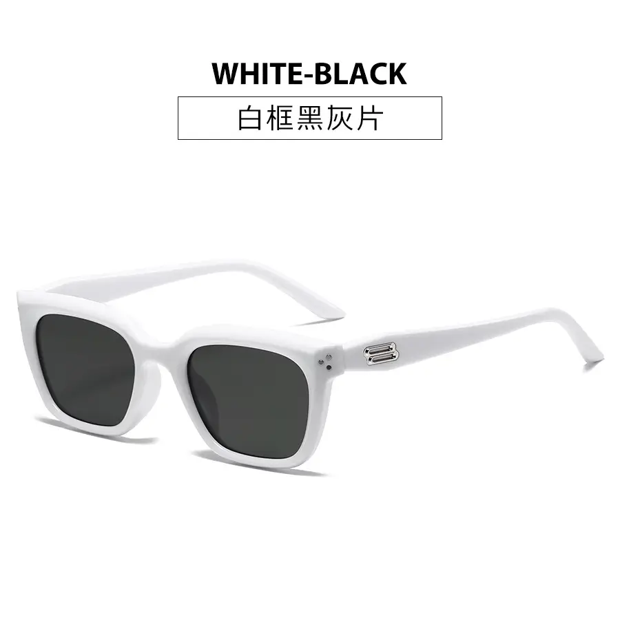 Women Anti-Uv Sunglasses Black Blue Square Frame - Image 5