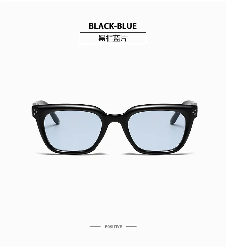 Women Anti-Uv Sunglasses Black Blue Square Frame β feature 13