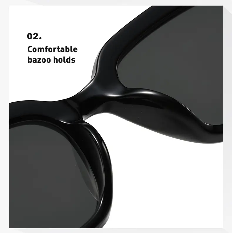 Women Anti-Uv Sunglasses Black Blue Square Frame β feature 4