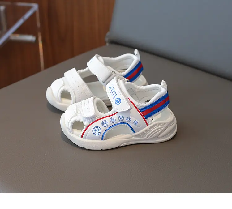 Women Mesh Sandals White Pink Adjustable Velcro — feature 13