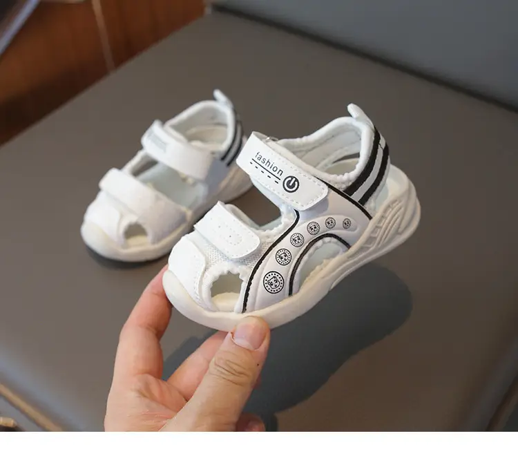 Women Mesh Sandals White Pink Adjustable Velcro — feature 15