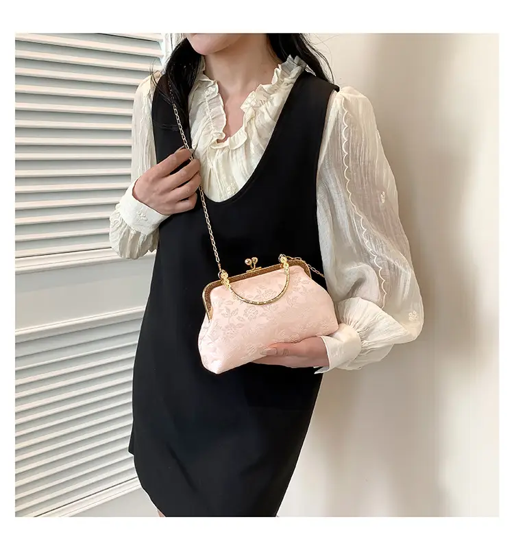 Women's Pink Lace Chain Shoulder Bag 2024 New Arrival — feature 17