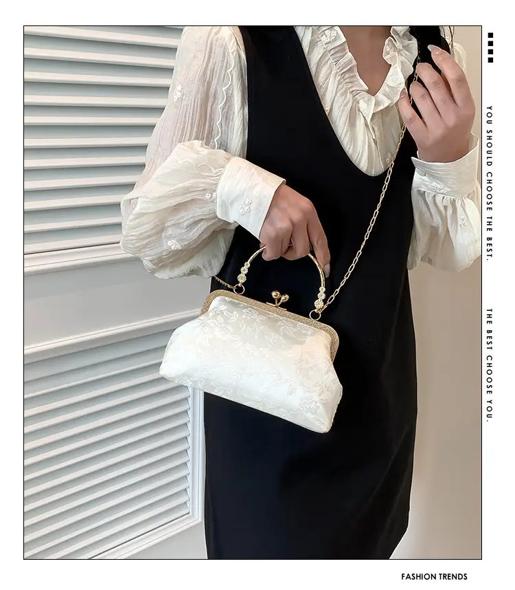 Women's Pink Lace Chain Shoulder Bag 2024 New Arrival — feature 2